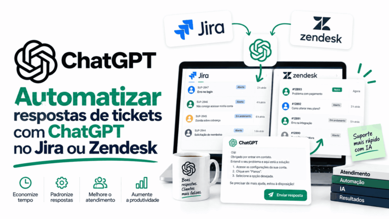 Automatizar respostas de tickets com ChatGPT no Jira ou Zendesk: guia seguro e prático