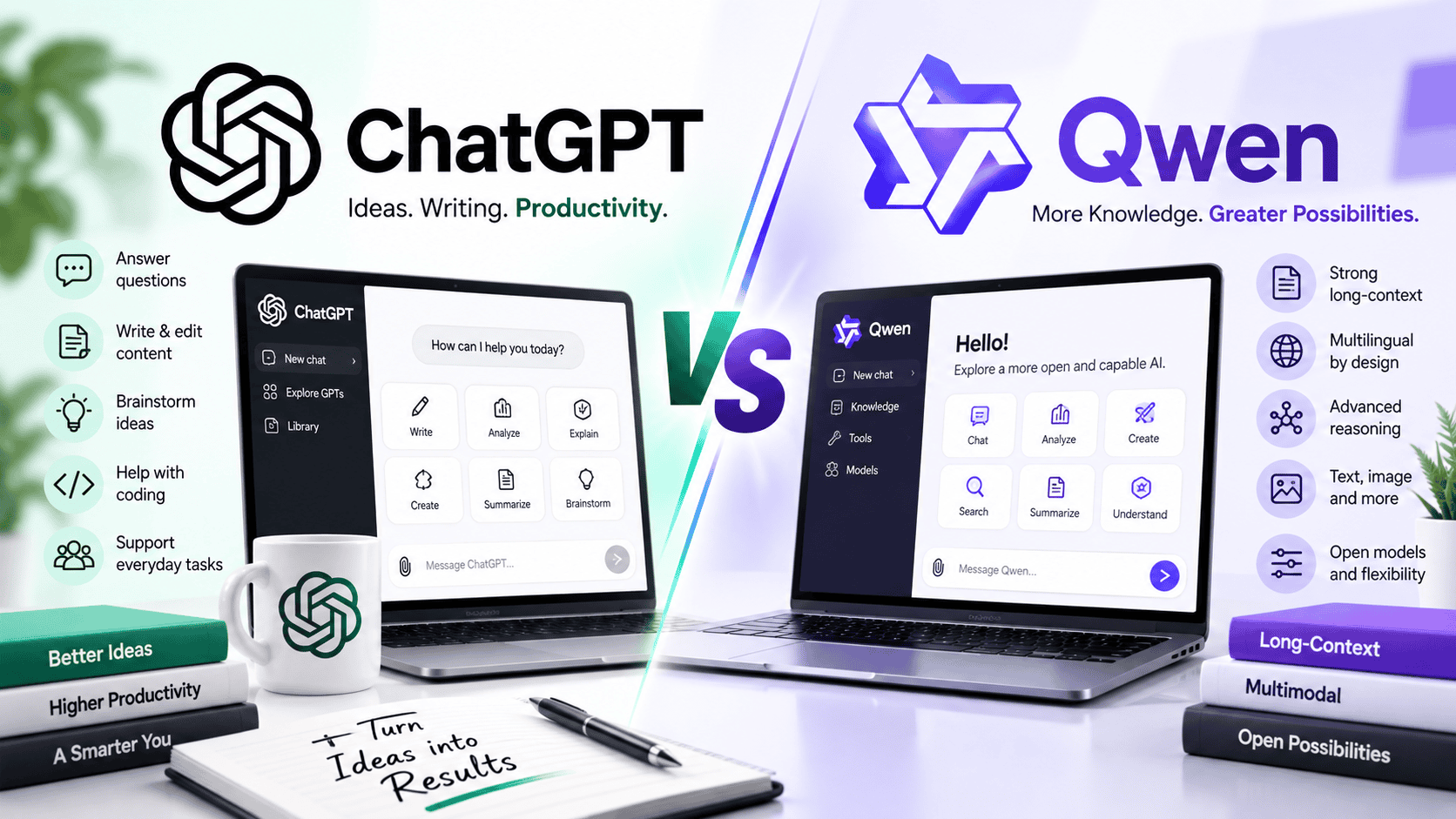 ChatGPT vs Qwen: qual escolher para pesquisa, arquivos e programação
