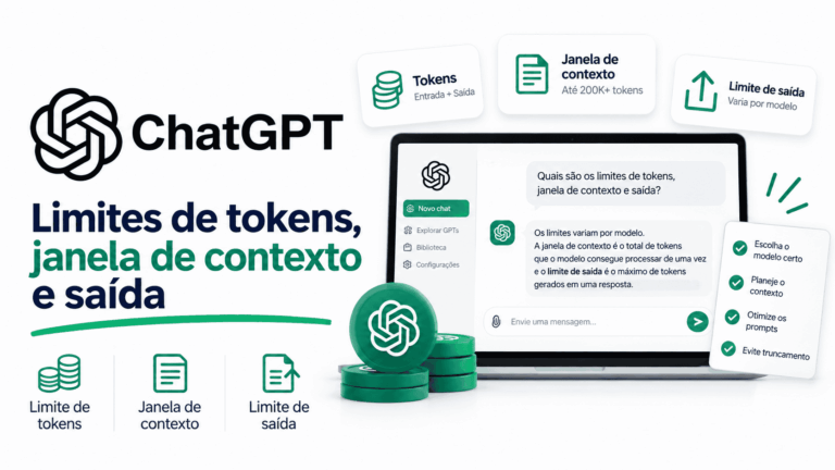 Limites de tokens, janela de contexto e saída: como calcular sem confundir os limites