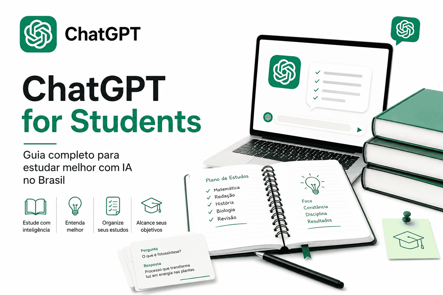Estudante usando ChatGPT para organizar estudos no Brasil