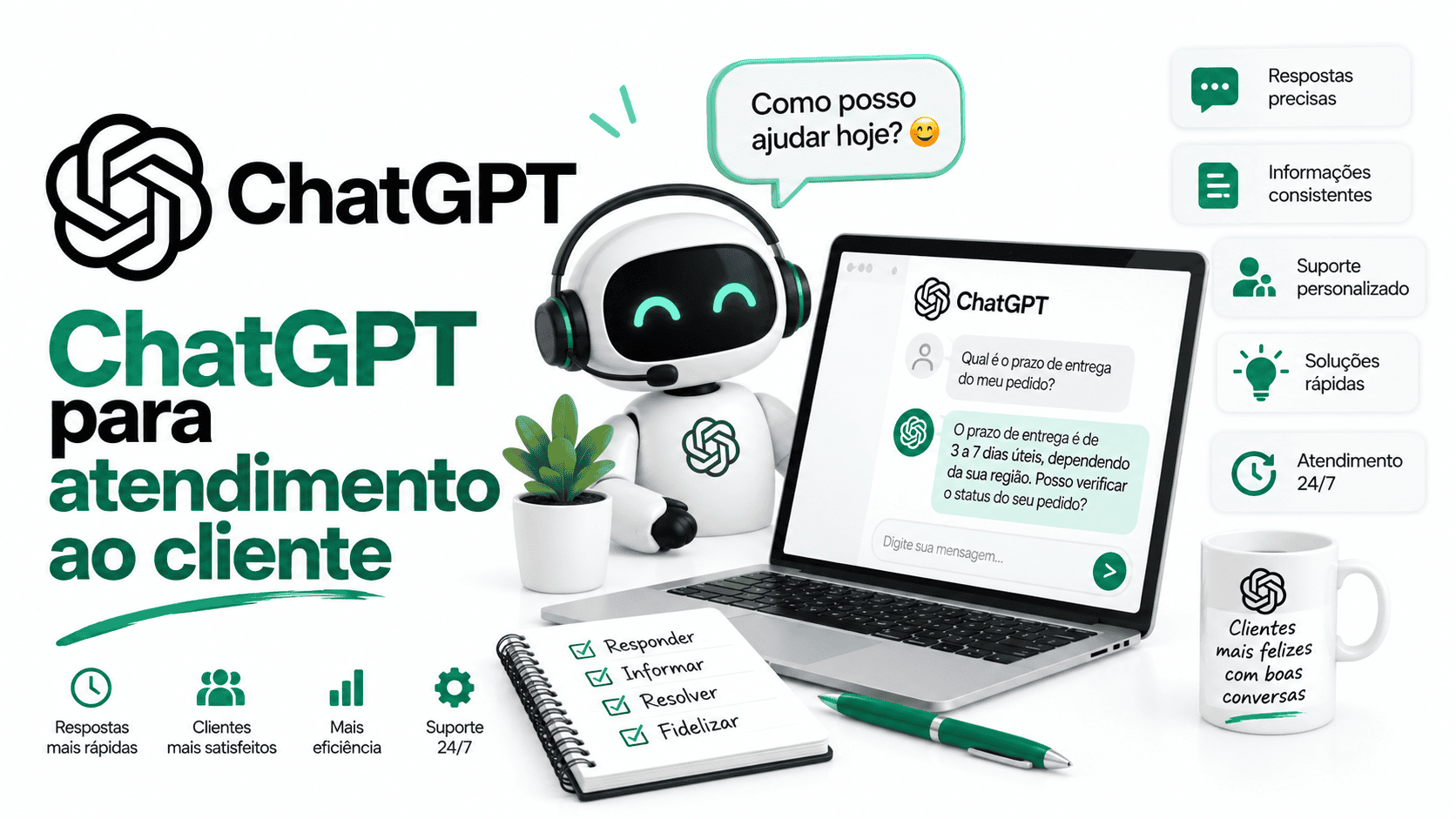 ChatGPT para atendimento ao cliente: como responder, organizar e escalar com segurança