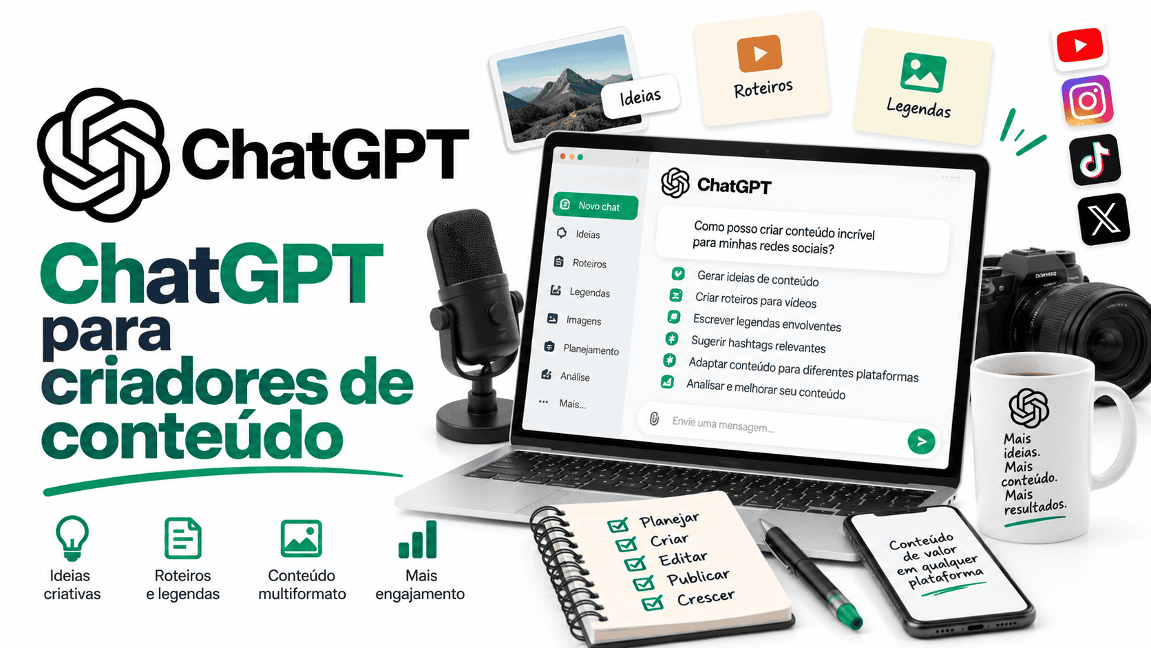 ChatGPT para criadores de conteúdo: pesquisa, roteiros e produção sem perder sua voz