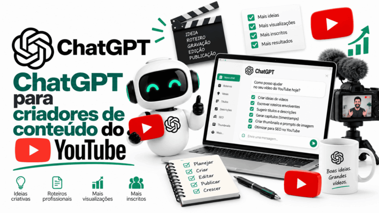 ChatGPT para criadores de conteúdo do YouTube: do roteiro à análise sem perder autenticidade