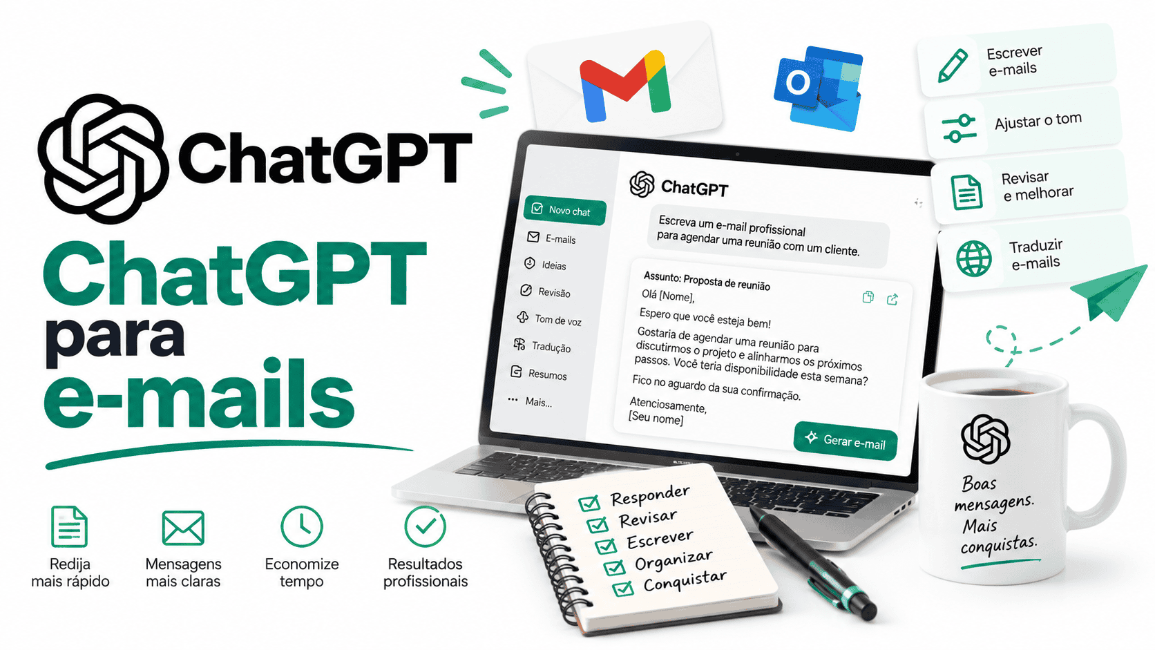 ChatGPT para e-mails: como escrever, responder e revisar mensagens com clareza