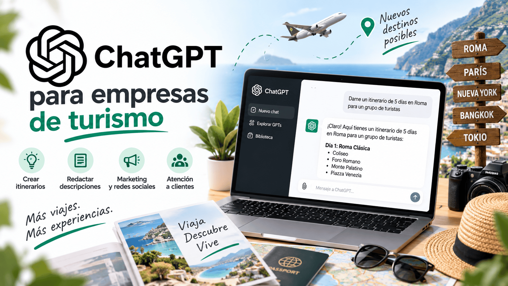 ChatGPT para empresas de turismo: usos, prompts e implementação