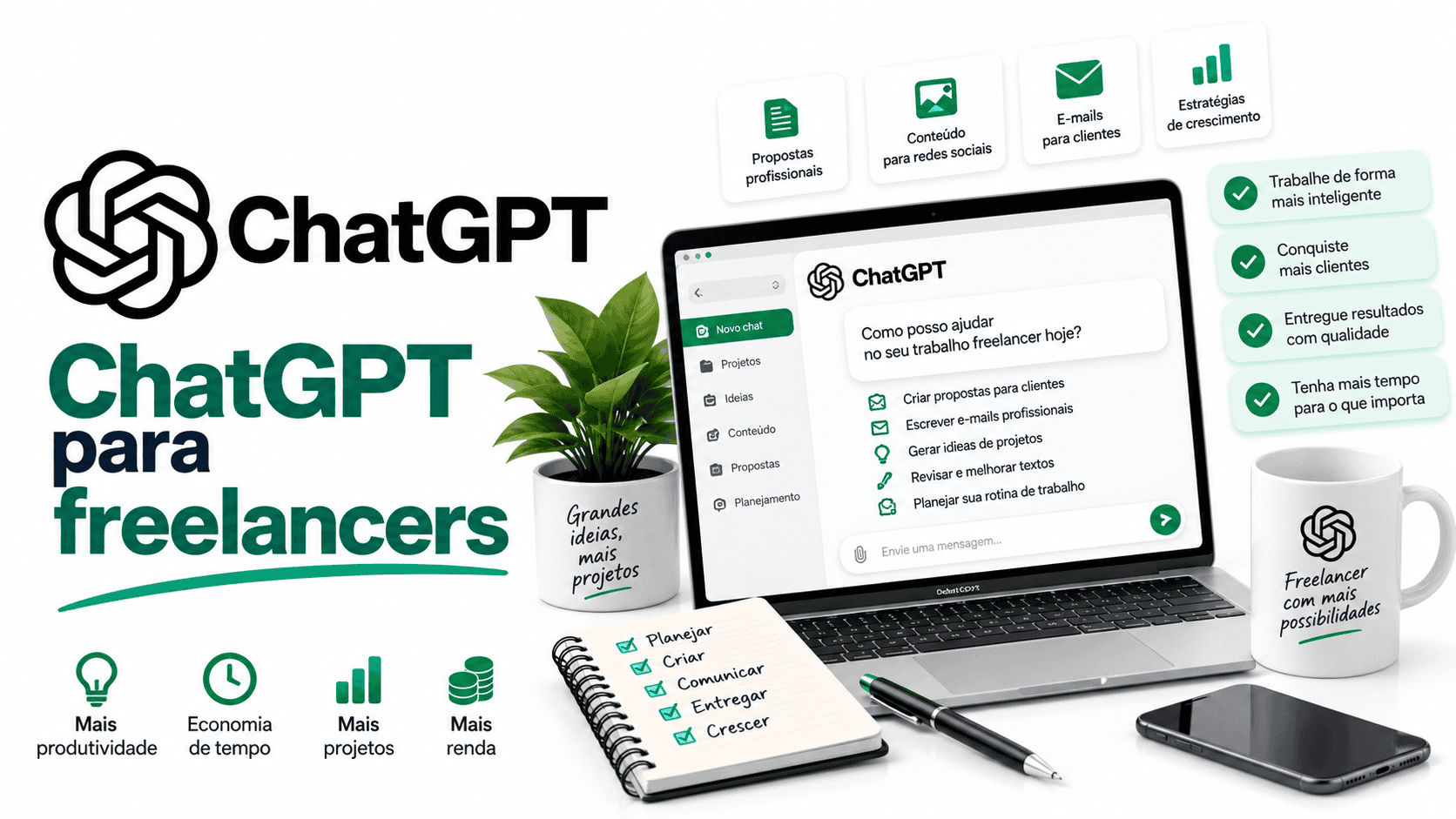 ChatGPT para freelancers: clientes, propostas, projetos e entregas com qualidade