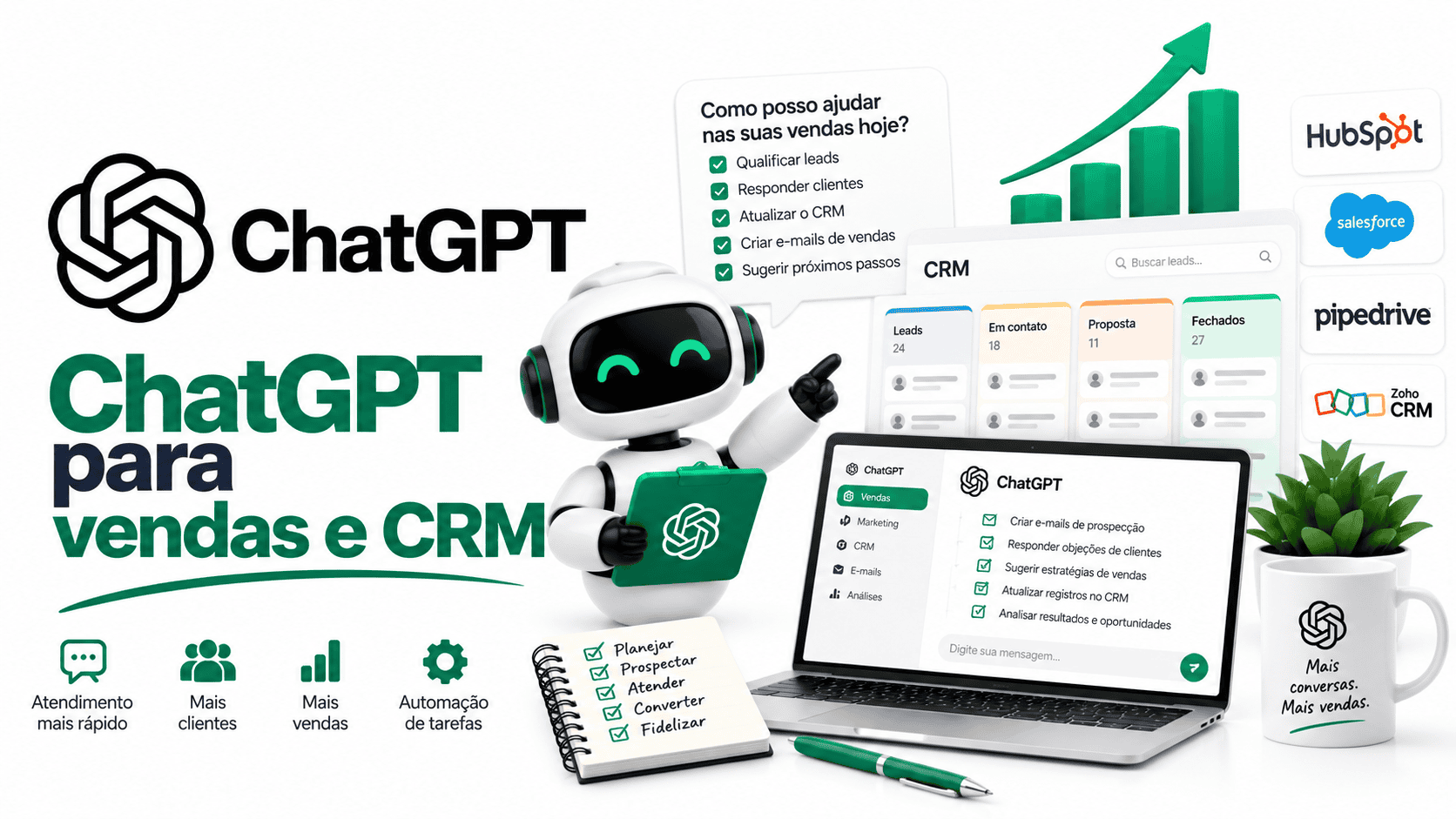 ChatGPT para vendas e CRM: como prospectar, registrar e analisar com segurança
