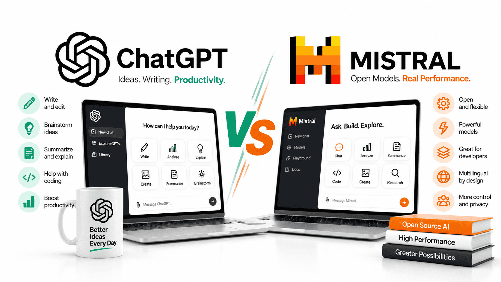 ChatGPT vs Mistral: qual escolher para pesquisa, arquivos e programação