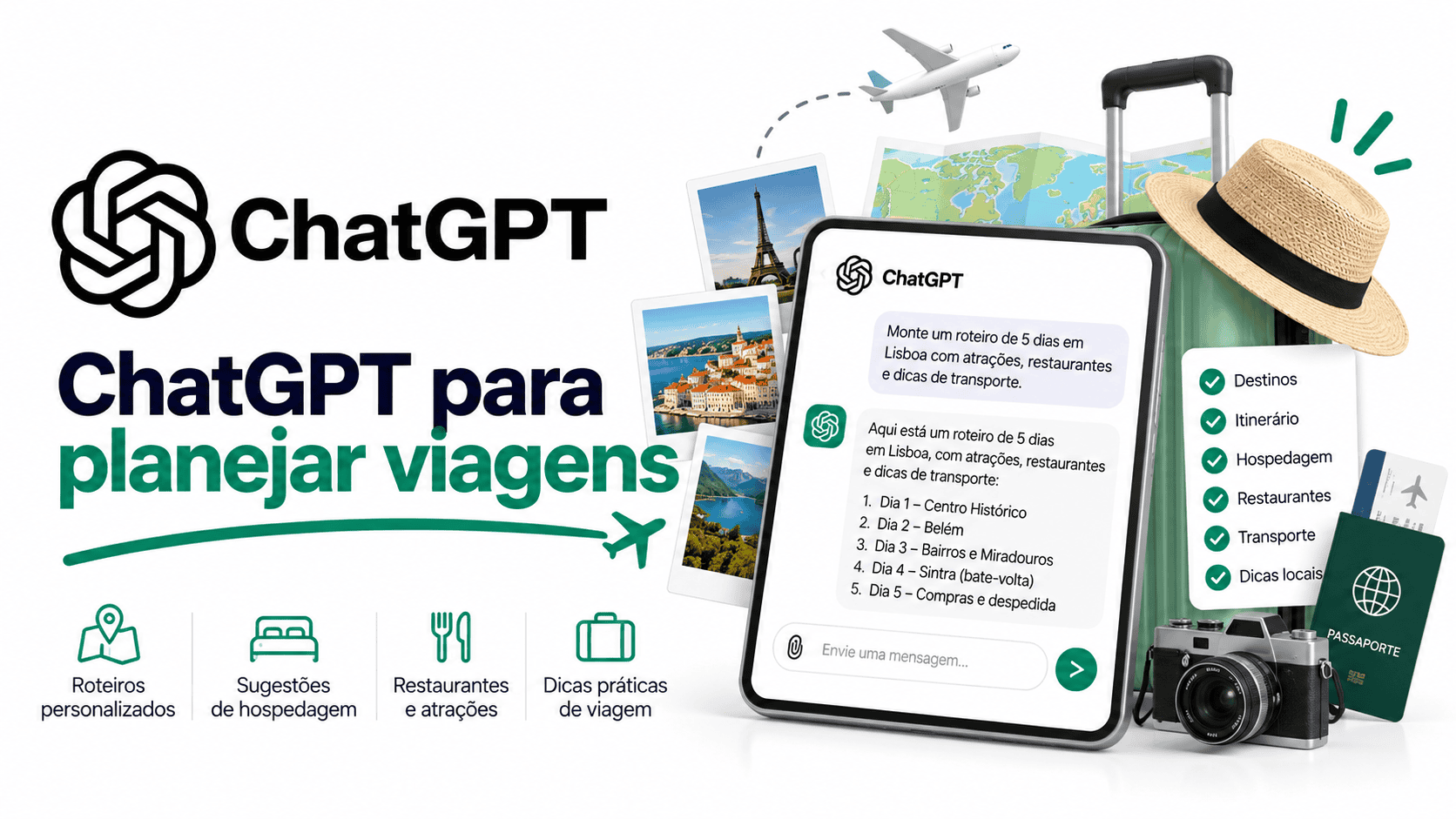 ChatGPT para planejar viagens: roteiro, orçamento e verificação passo a passo