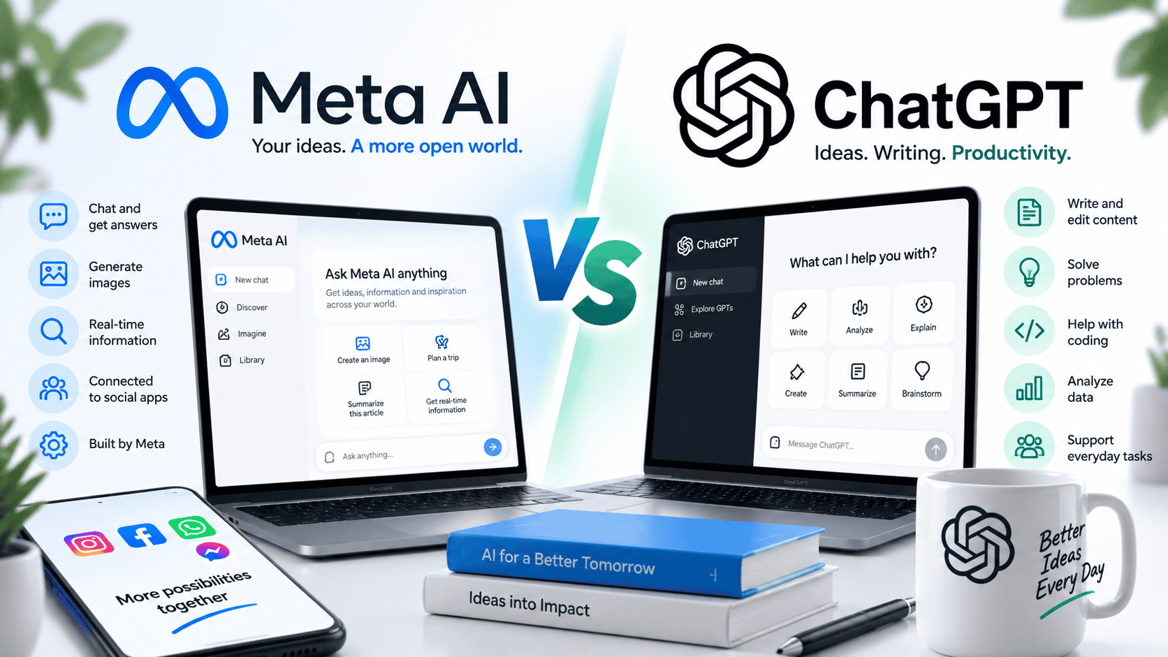 Meta AI vs ChatGPT: qual escolher para WhatsApp, pesquisa e trabalho